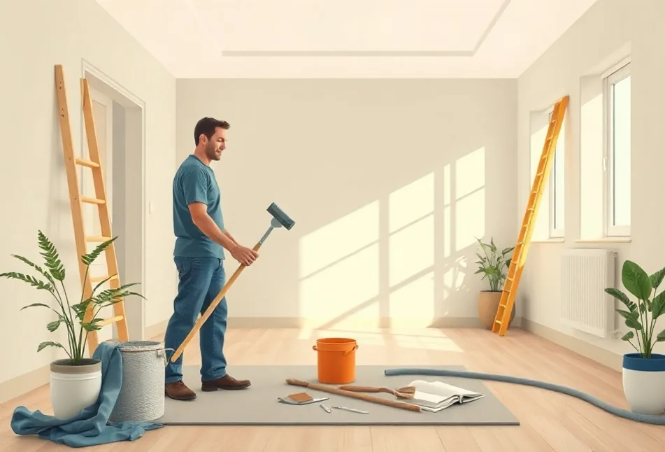 Intérieur rénové après travaux de peinture à Voreppe
