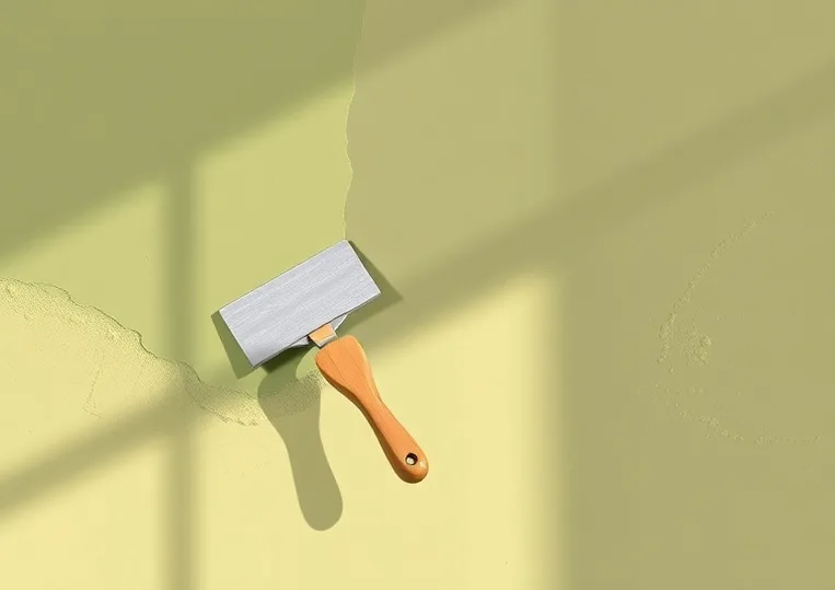 Application d'un enduit décoratif à la lisseuse sur un mur